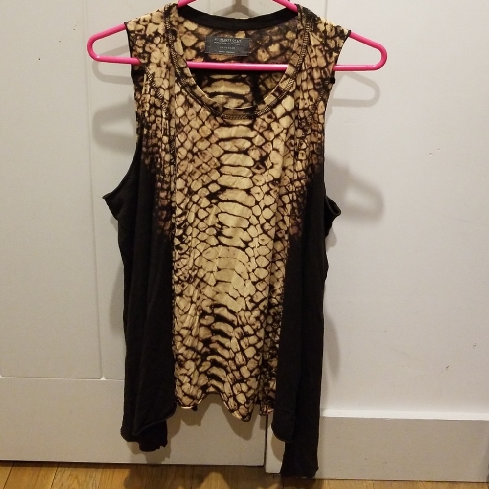 All Saints snake print muscle tank